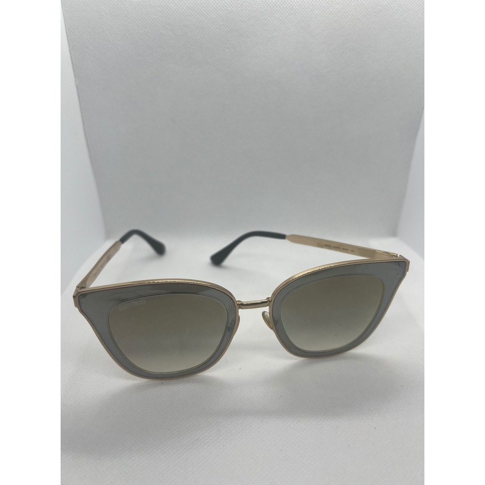 Jimmy Choo Lory/S Cat Eye Sunglasses Gray Gold Made‎ in Italy 49-23-145
